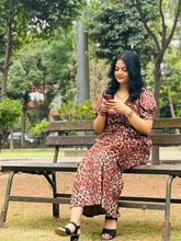 Leopard printed lycra velvet dress