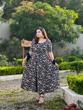 Embroidered navy blue anarkali