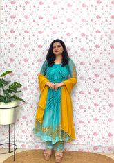 Blue chiffon anarkali set - kasumi.in