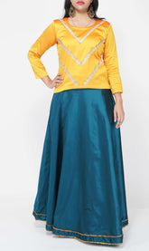Yellow Silk Short Kurti