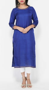 Royal Blue Silk Kurti