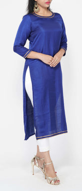 Royal Blue Silk Kurti