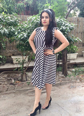 Black And White Striped Dress