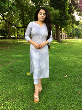 White Printed Cotton Kurti