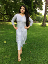 White Printed Cotton Kurti