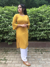 Yellow Lining Crepe Kurti
