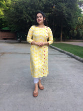 Yellow Embroidered Kurti