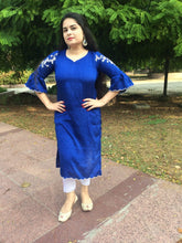 BLUE EMBROIDERED KURTI