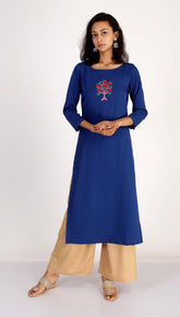 Blue Straight Kurti
