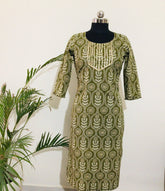 Green cotton kurti