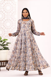 Cream printed anarkali - kasumi.in