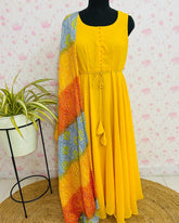 Yellow georgette dress - kasumi.in