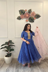 Blue lehriya kota doriya set - kasumi.in