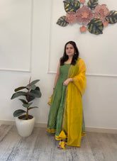 Olive green anarkali - kasumi.in