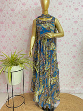 Teal blue chiffon dress - kasumi.in