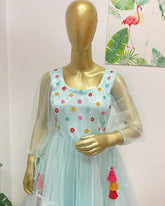 Ice blue net dress - kasumi.in