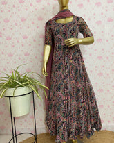 Black printed chiffon dress - kasumi.in