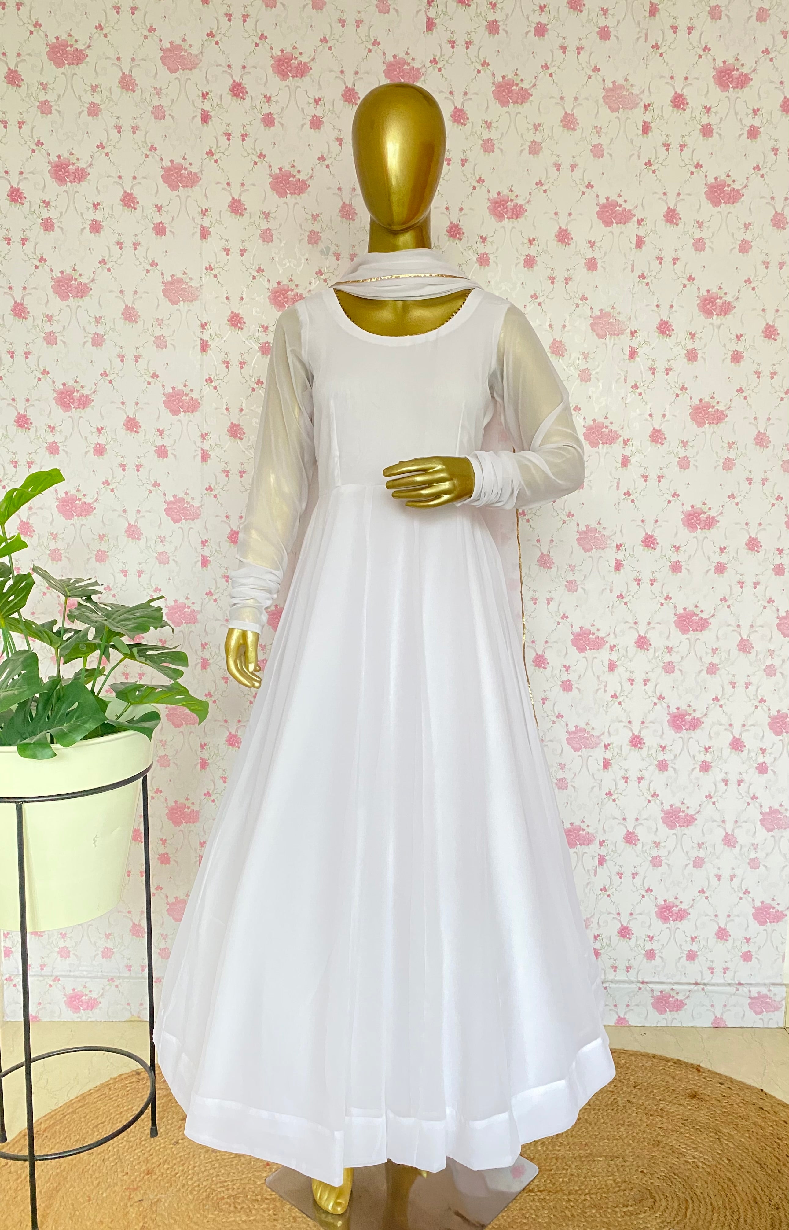 White solid anarkali –1