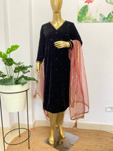 Black velvet suit set - kasumi.in