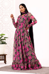 Black floral layer anarkali - kasumi.in