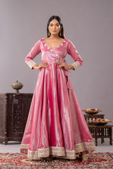 Rose pink silk anarkali - kasumi.in
