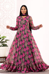 Black floral layer anarkali - kasumi.in