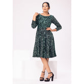 Green lycra velvet dress - kasumi.in