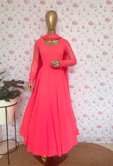 peach solid anarkali - kasumi.in