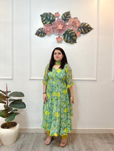 Mint floral anarkali set - kasumi.in