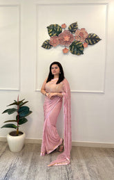 Mauve chiffon saree - kasumi.in