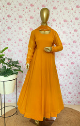 Ochre solid anarkali - kasumi.in