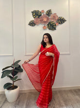 Red organza saree - kasumi.in