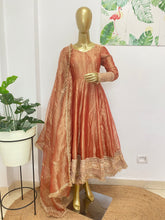 Bronze silk tissue anarkali - kasumi.in