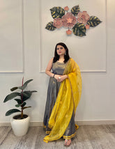 Blue silk anarkali - kasumi.in