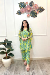 Printed green co ord set - kasumi.in