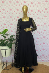 Black chiffon anarkali - kasumi.in