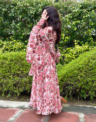 Printed Floral Pastel Anarkali|Heavy Flare- Festive & Wedding wear