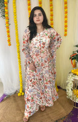 Printed front slit palazoo set