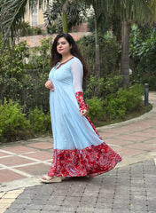 Powder Blue Georgette Anarkali|Kasumi