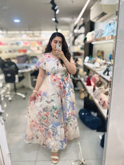 Dreamy Digital Printed Chiffon Maxi Dress