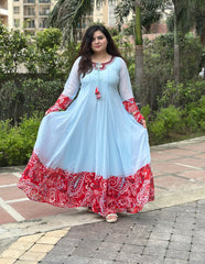 Powder Blue Georgette Anarkali|Kasumi
