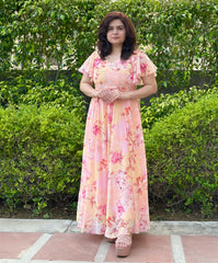 Pastel floral maxi dress
