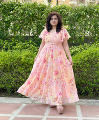 Pastel floral maxi dress