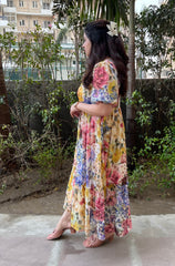 Floral chiffon summer frock for women