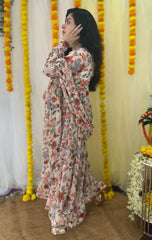 Printed front slit palazoo set