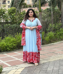 Powder Blue Georgette Anarkali|Kasumi