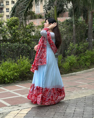 Powder Blue Georgette Anarkali|Kasumi