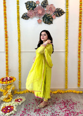 Parrot green festive suit set - kasumi.in