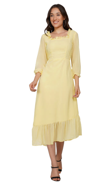 Yellow Georgette Dress
