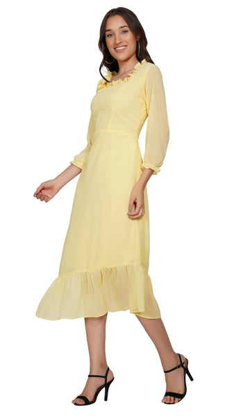 Yellow Georgette Dress